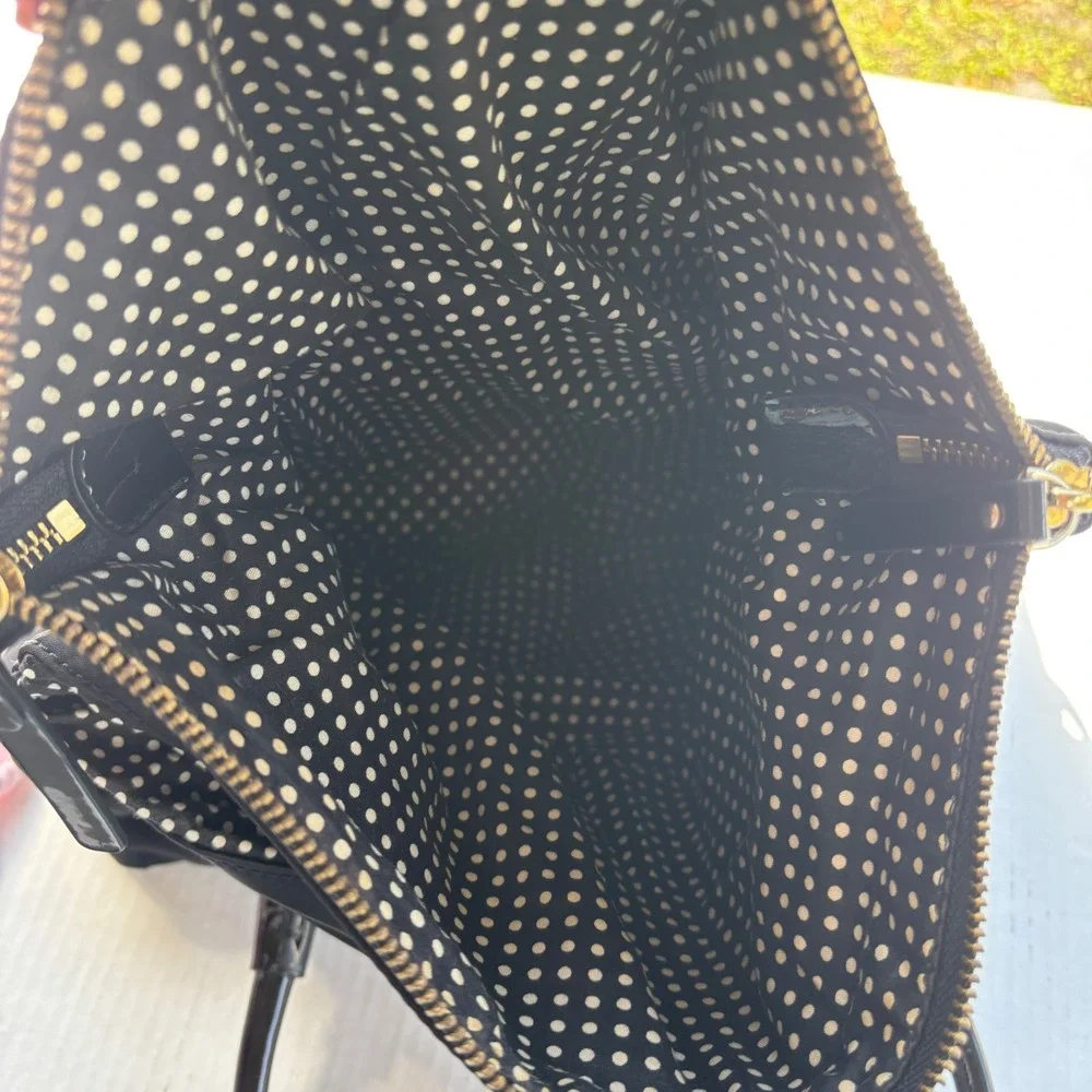 Kate Spade New York Black Nylon Carmen Leather Trim Shoulder Bag Crossbody Purse